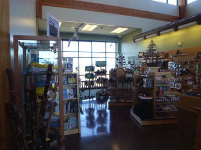 Nature store and refuge viewing area at the rear in the Wildlife Center